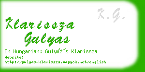klarissza gulyas business card